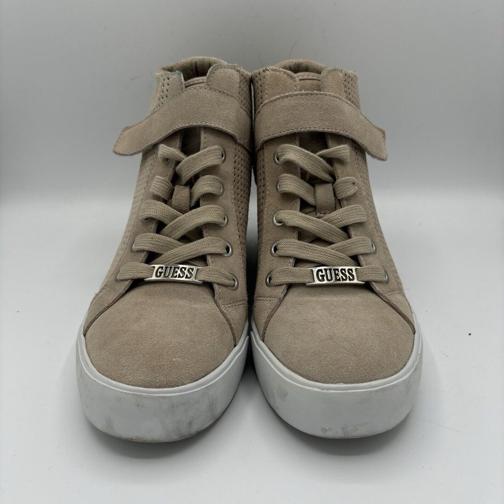 Guess‎ Ankle Sneakers Women Sneakers Biege Breathable, Size 9M - Picture 2 of 8